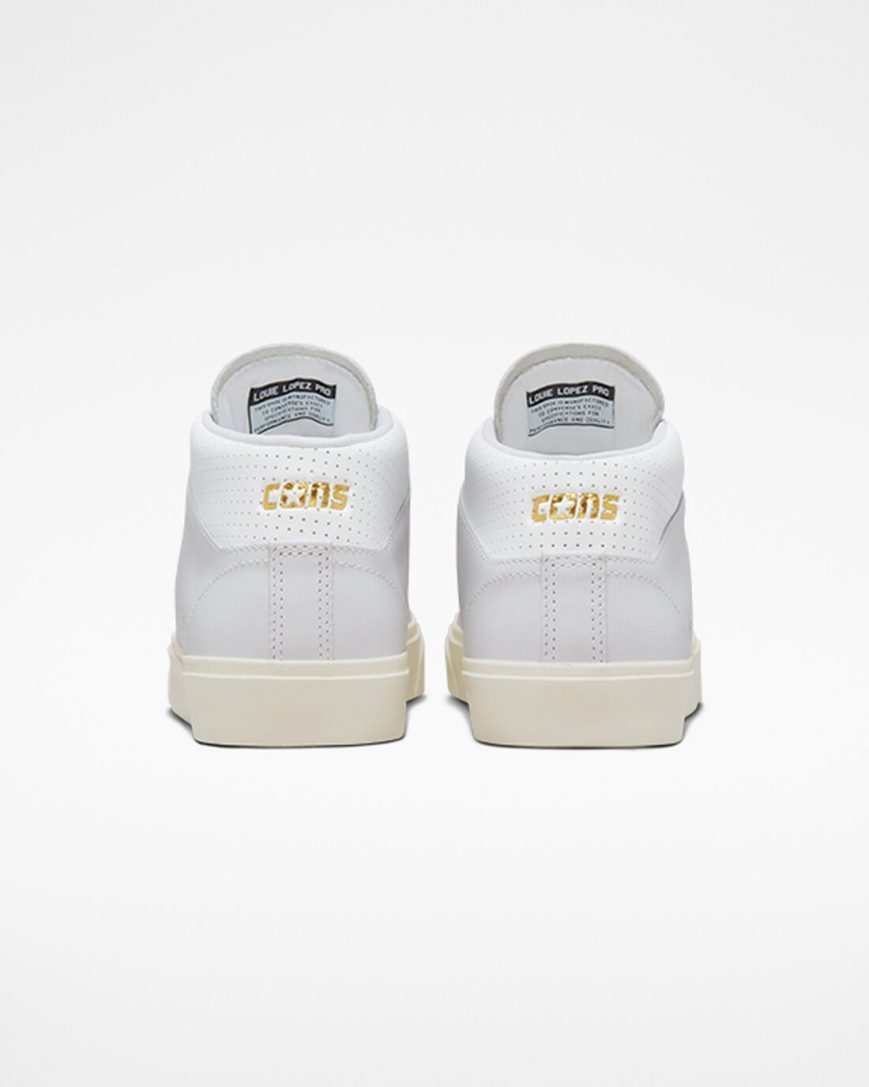 Men's Converse CONS Louie Lopez Pro Mono Leather Skate Shoes White | AU 9C635K